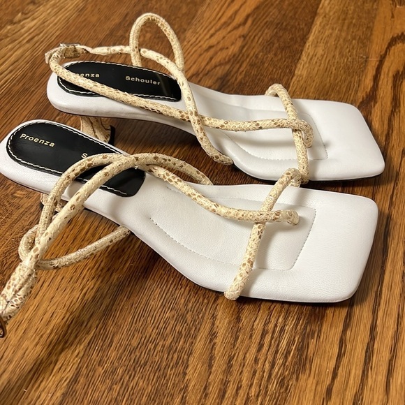 Proenza Schouler Python-Embossed Strappy Slingback Sandals Size 36.5 - Picture 2 of 9